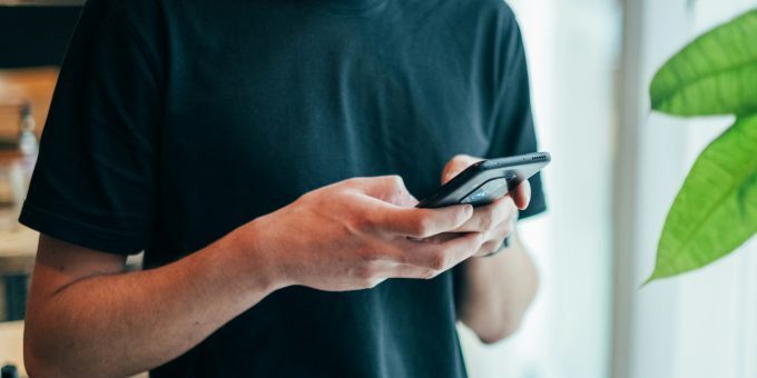 A person using a smartphone