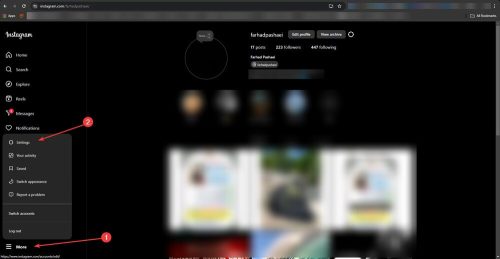 Go to Settings on Instagram
