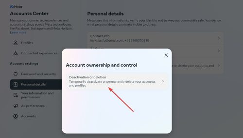 Select Deactivation or deletion.