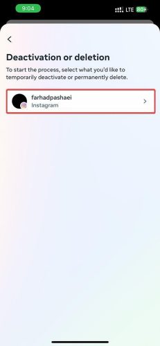 Deleting your Account on Instagram