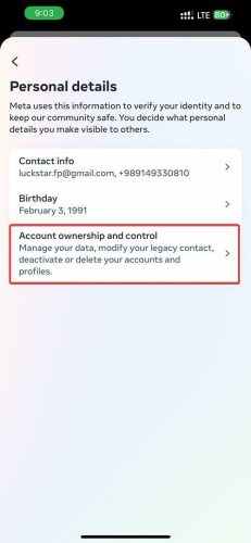 Account Ownership and Control in Instagram