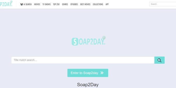 Soap2Day home screen