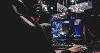 PC gamer with headphones