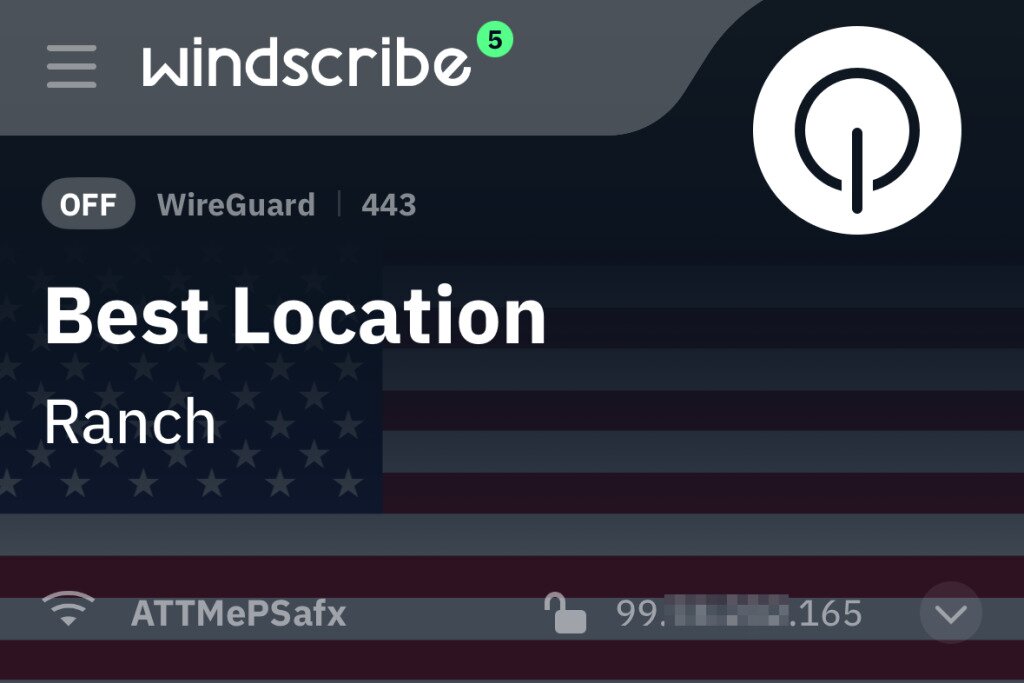 Windscribe VPN turned off