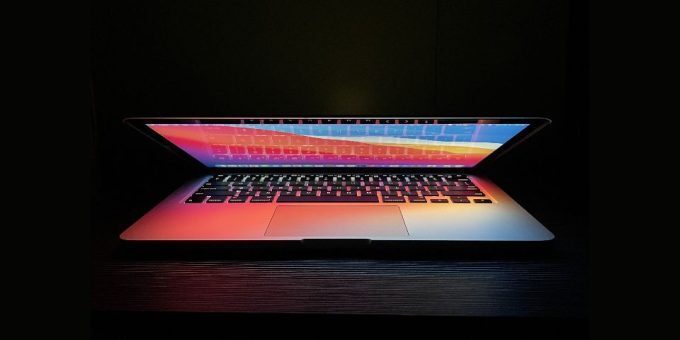 A macbook opening at an angle