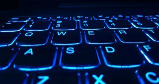 blue computer keyboard keys